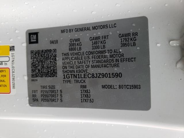 2018 GMC SIERRA C15 1GTN1LEC8JZ901590