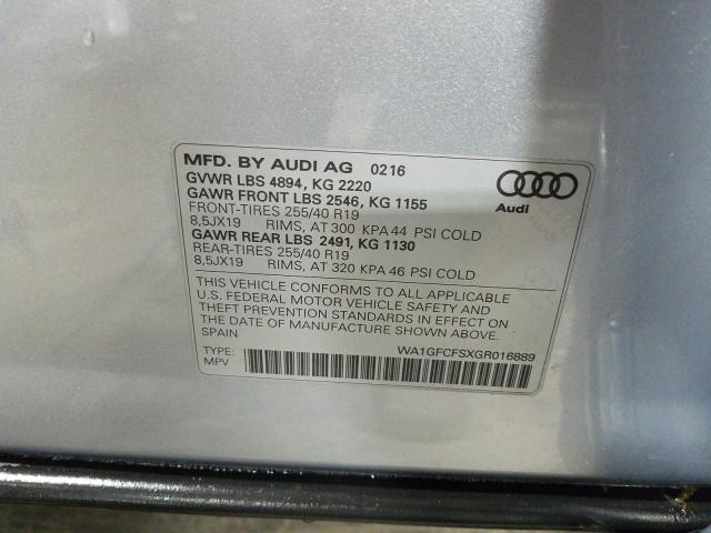 2016 AUDI Q3 PRESTIG WA1GFCFSXGR016889
