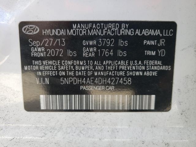 2013 HYUNDAI ELANTRA GL 5NPDH4AE4DH427458