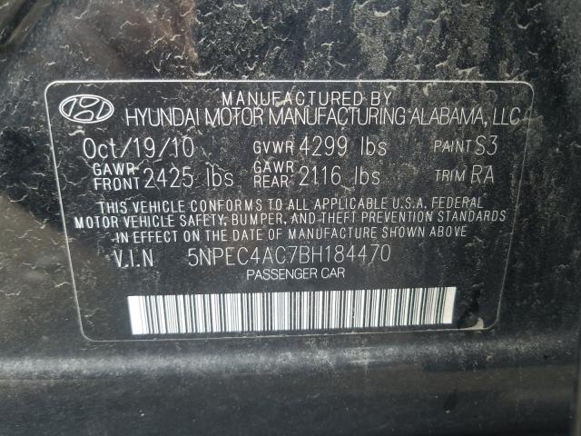2011 HYUNDAI SONATA SE 5NPEC4AC7BH184470