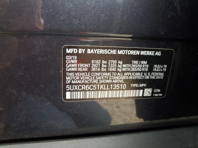 2019 BMW X5 XDRIVE4 5UXCR6C51KLL13510