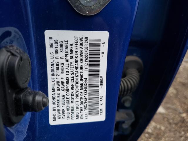 2019 HONDA INSIGHT LX 19XZE4F1XKE004664