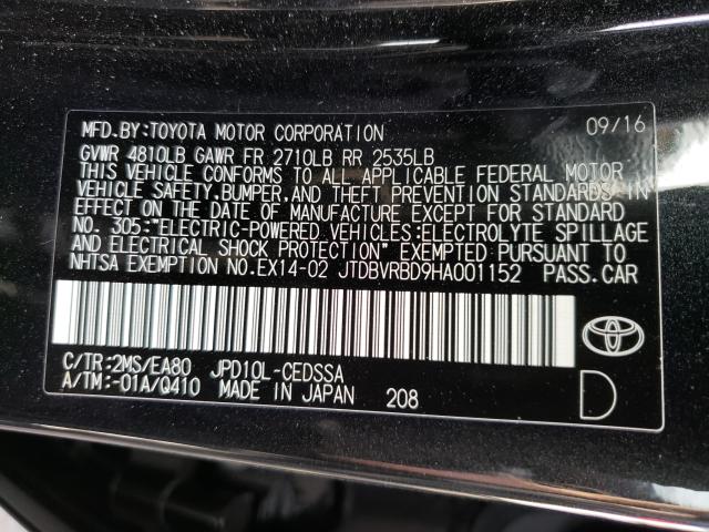 2017 TOYOTA MIRAI JTDBVRBD9HA001152