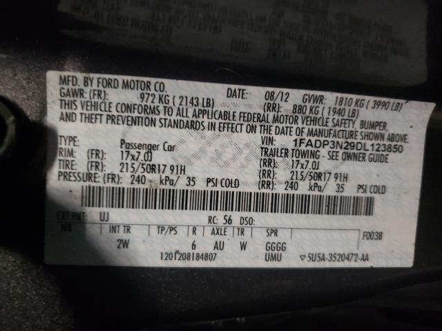 2013 FORD FOCUS TITA 1FADP3N29DL123850