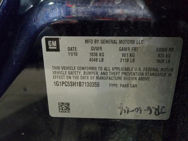 2011 CHEVROLET CRUZE LS 1G1PC5SH1B7130359