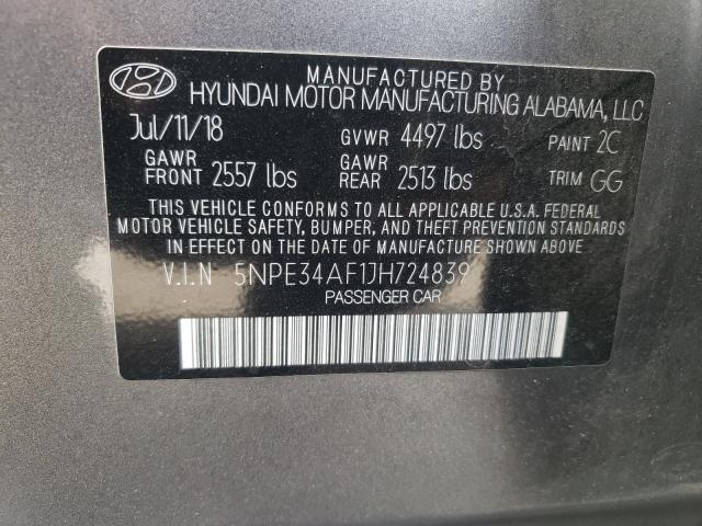 2018 HYUNDAI SONATA SPO 5NPE34AF1JH724839