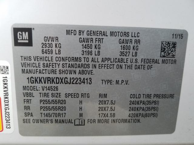 2016 GMC ACADIA SLT 1GKKVRKDXGJ223413