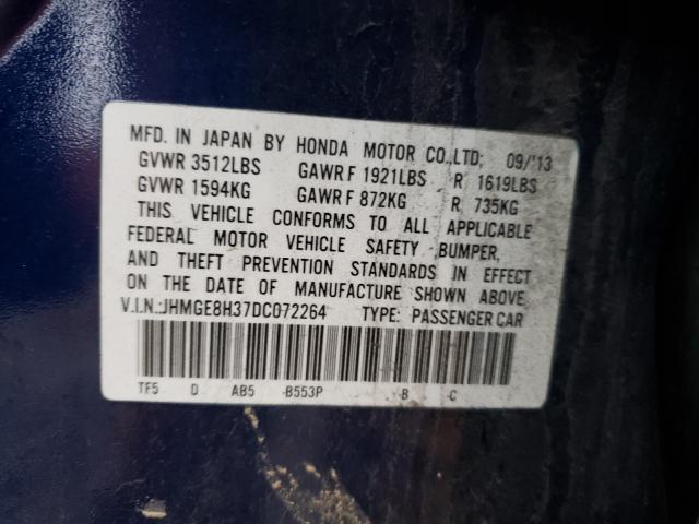 2013 HONDA FIT JHMGE8H37DC072264
