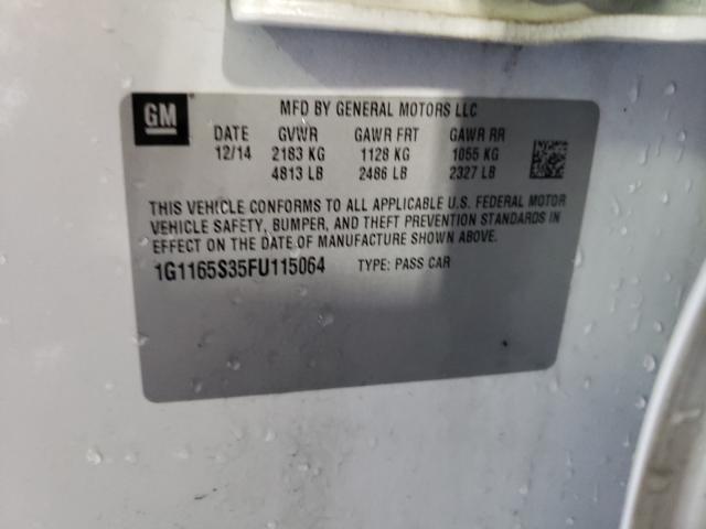 2015 CHEVROLET IMPALA LTZ 1G1165S35FU115064