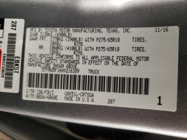 2017 TOYOTA TUNDRA DOU 5TFRW5F16HX216389