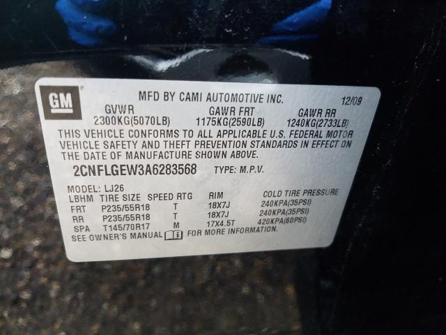 2010 CHEVROLET EQUINOX LT 2CNFLGEW3A6283568