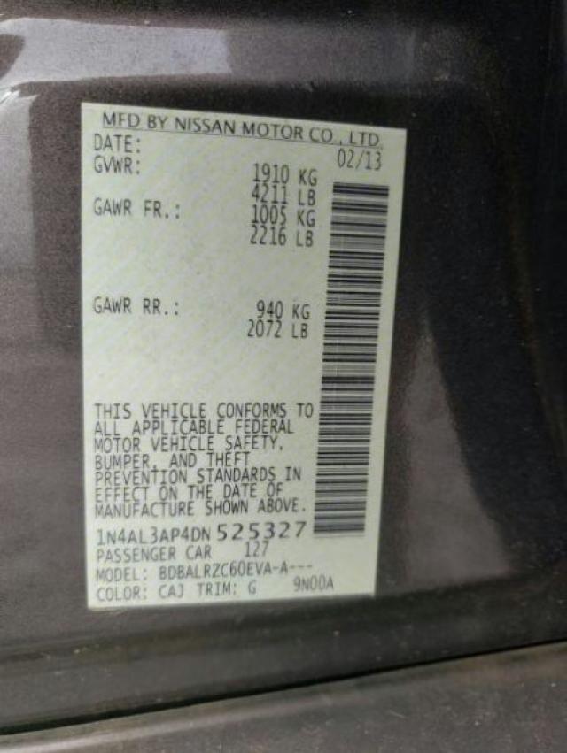 2013 NISSAN ALTIMA 1N4AL3AP4DN525327