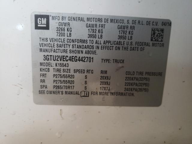 2014 GMC SIERRA K15 3GTU2VEC4EG442701