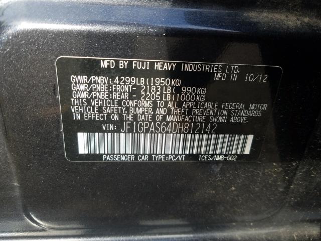 2013 SUBARU IMPREZA SP JF1GPAS64DH812142