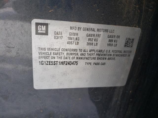 2017 CHEVROLET MALIBU LT 1G1ZE5ST1HF243475