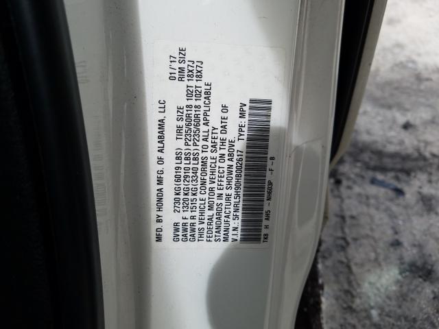 2017 HONDA ODYSSEY TO 5FNRL5H90HB002617