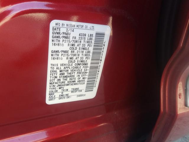 2014 NISSAN ROGUE SELE JN8AS5MTXEW607029