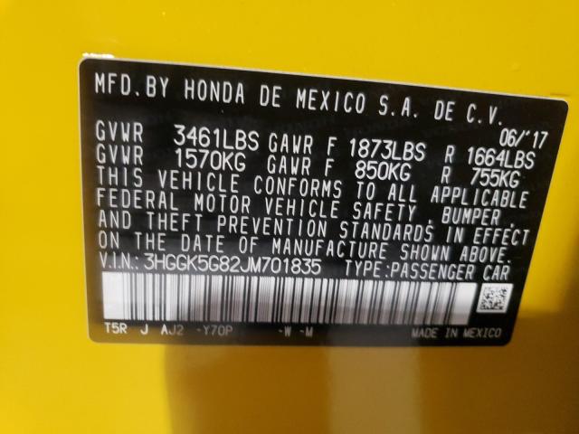 2018 HONDA FIT EX 3HGGK5G82JM701835