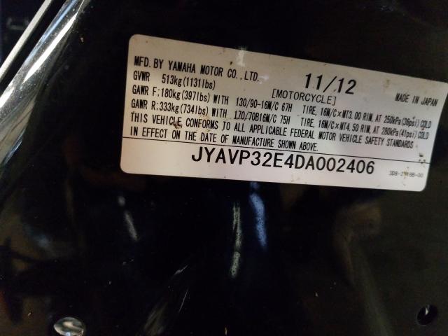 2013 YAMAHA XVS1300 CT JYAVP32E4DA002406