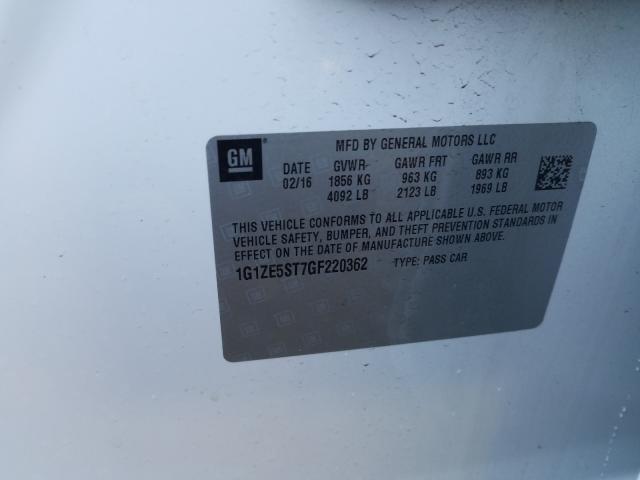 2016 CHEVROLET MALIBU LT 1G1ZE5ST7GF220362