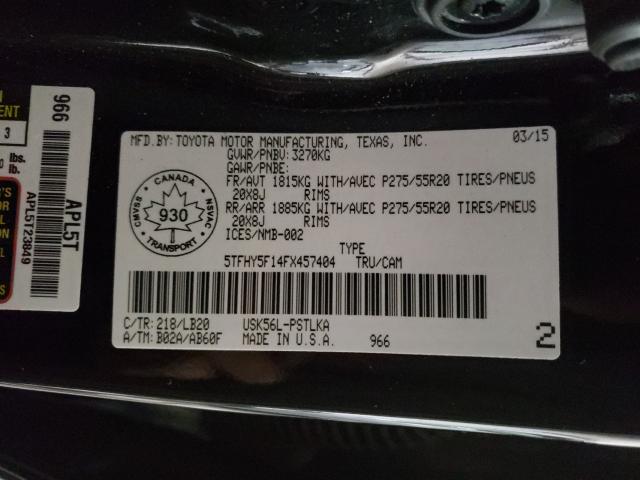 2015 TOYOTA TUNDRA CRE 5TFHY5F14FX457404