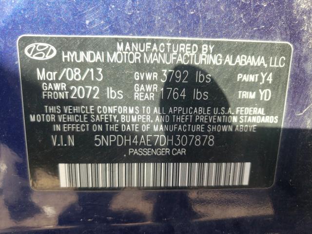 2013 HYUNDAI ELANTRA GL 5NPDH4AE7DH307878