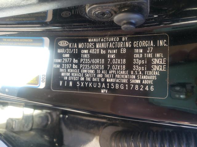 2011 KIA SORENTO 5XYKU3A15BG178246