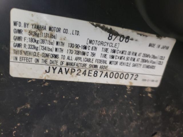2007 YAMAHA XVS1300 A JYAVP24E87A000072