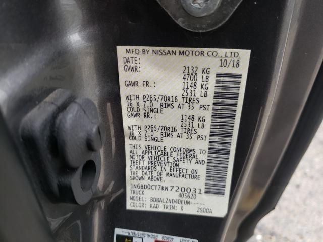 2019 NISSAN FRONTIER S 1N6BD0CT7KN720031