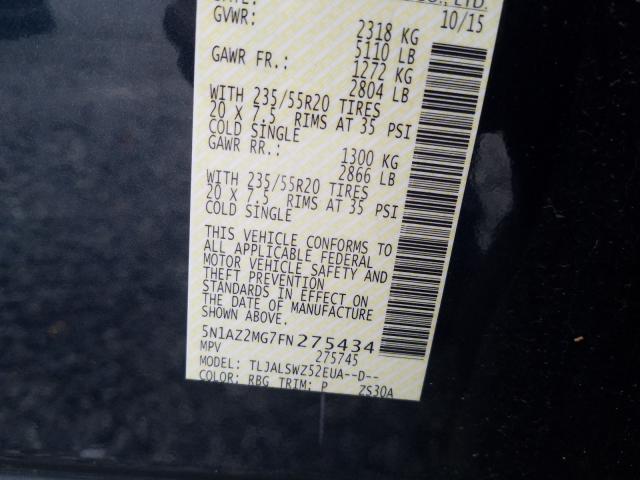 2015 NISSAN MURANO S 5N1AZ2MG7FN275434