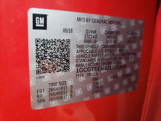 2018 CHEVROLET COLORADO Z 1GCGTEEN8J1291804