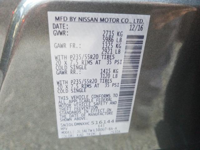 2017 INFINITI QX60 5N1DL0MNXHC516144