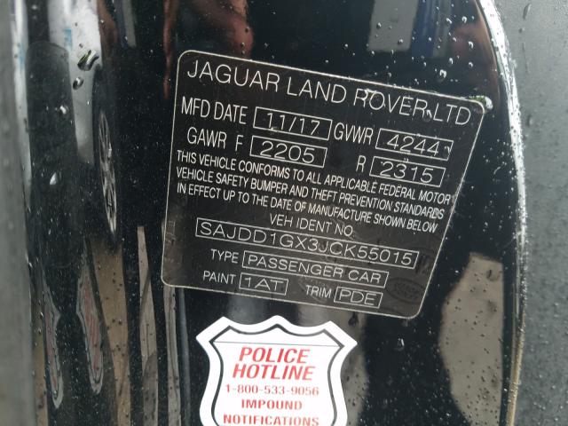 2018 JAGUAR F-TYPE SAJDD1GX3JCK55015