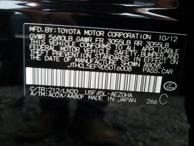 2013 LEXUS LS 460 JTHCL5EF9D5016008