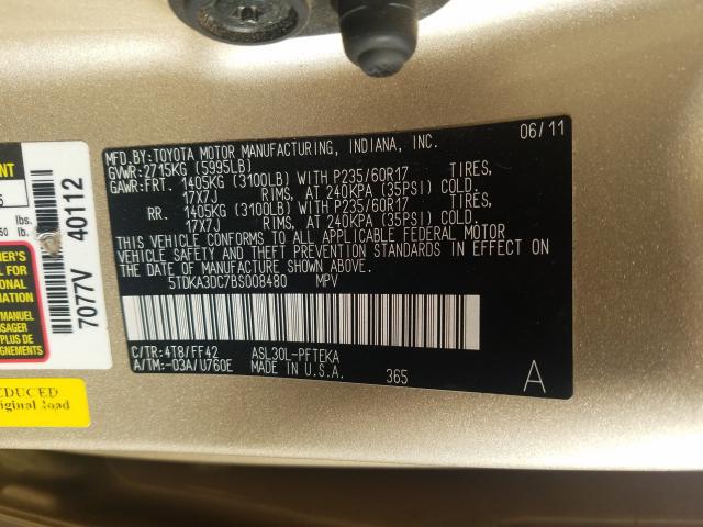 2011 TOYOTA SIENNA BAS 5TDKA3DC7BS008480