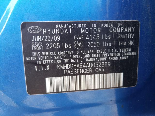 2010 HYUNDAI ELANTRA TO KMHDB8AE4AU052869