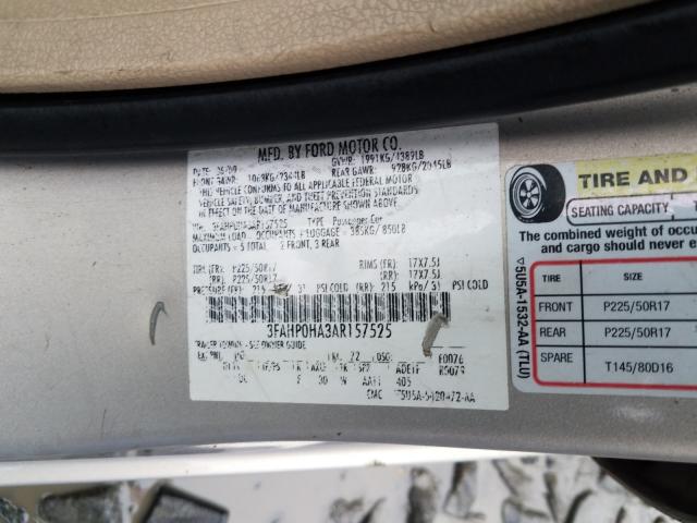 2011 FORD FUSION 3FAHP0HA3AR157525