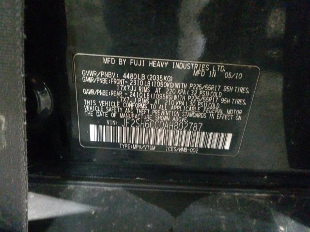 2010 SUBARU FORESTER 2 JF2SH6CC0AH802787