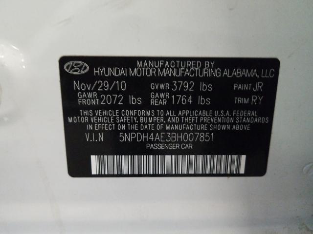 2011 HYUNDAI ELANTRA GL 5NPDH4AE3BH007851