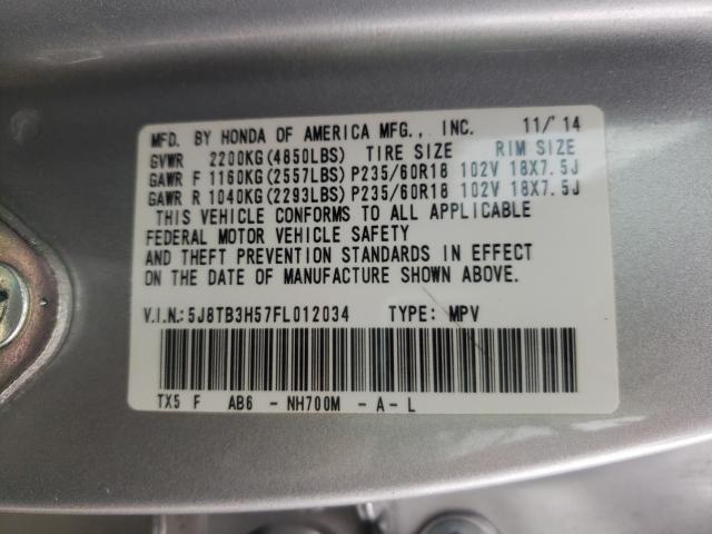 2015 ACURA RDX TECHNO 5J8TB3H57FL012034