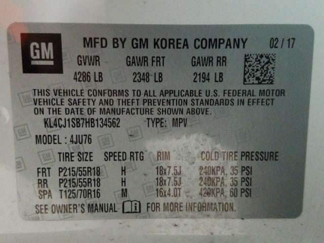 2017 BUICK ENCORE SPO KL4CJ1SB7HB134562