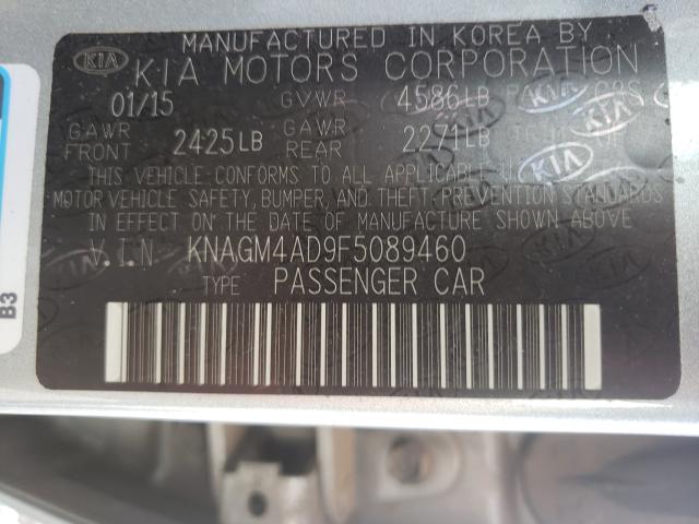 2015 KIA OPTIMA HYB KNAGM4AD9F5089460