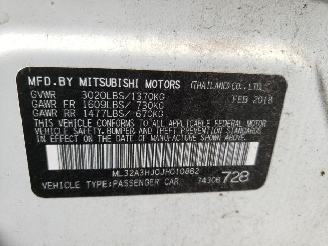 2018 MITSUBISHI MIRAGE ES ML32A3HJ0JH010862