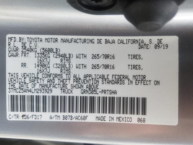 2020 TOYOTA TACOMA DBL 3TMCZ5AN4LM293929