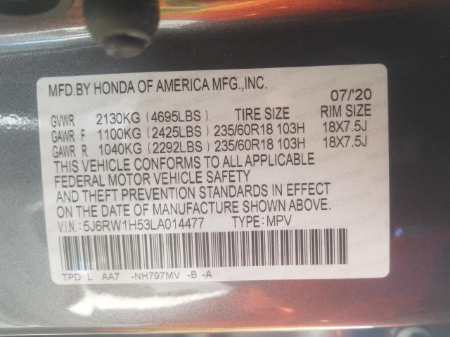 2020 HONDA CR-V EX 5J6RW1H53LA014477