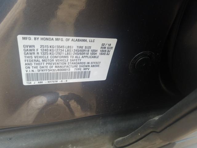 2018 HONDA PILOT EX 5FNYF5H32JB008813