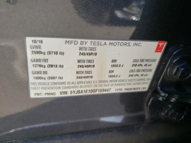 2016 TESLA MODEL S 5YJSA1E10GF159447