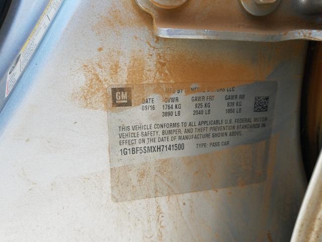 2017 CHEVROLET CRUZE PREM 1G1BF5SMXH7141500