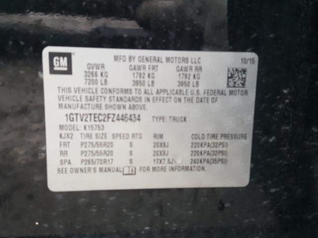 2015 GMC SIERRA K15 1GTV2TEC2FZ446434