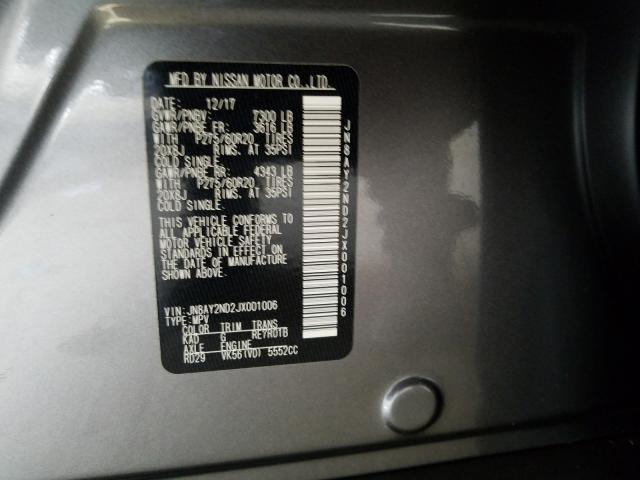 2018 NISSAN ARMADA SV JN8AY2ND2JX001006